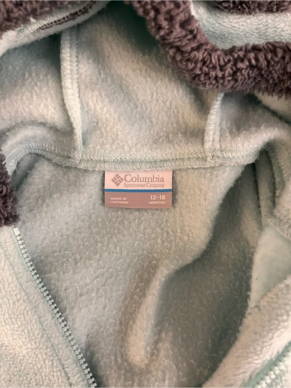 Cozy Light Blue Columbia Toddler Fleece Hooded One-Piece